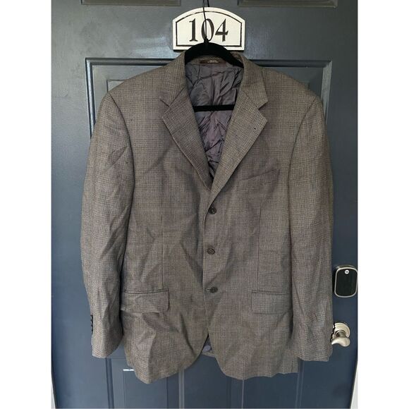 Joseph Abboud Nordstrom Brown Blue Tweed Sports Jacket, Blazer, Sz 41R, MP $300 - Picture 1 of 9